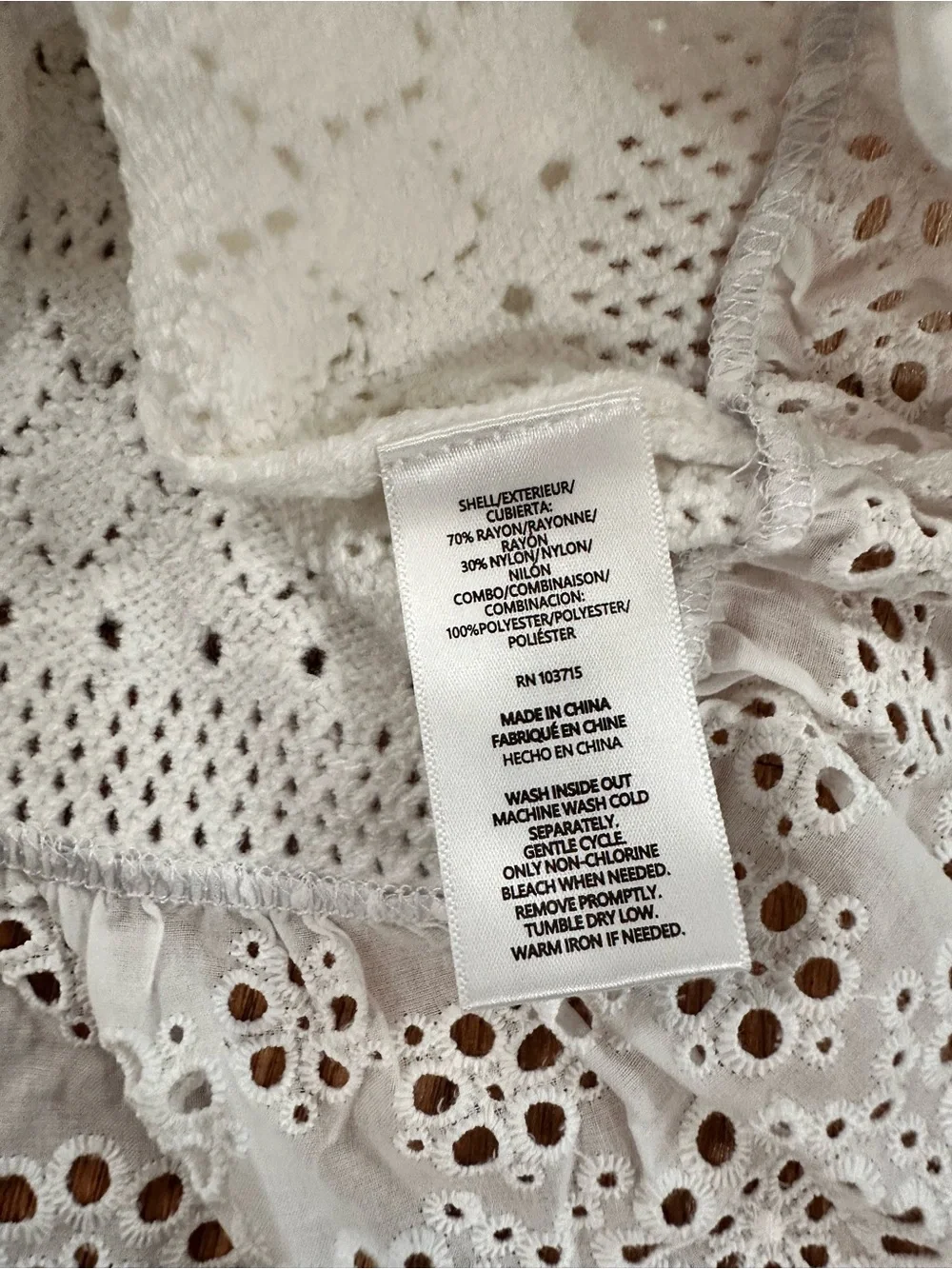 Nanette Lepore White Crochet Knit Tank with Eyelet Ruffle Hem
